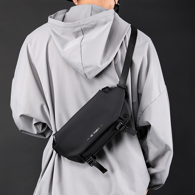 WEPOWER muška crossbody torba - visoko kvalitetna prsna torba sa skrivenim pretinacem za bocu vode, vodootporan najlon