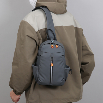 Muška torbica za prsni koš, crossbody stil, vodootporna PU, minimalistički luksuz, poliester podstava