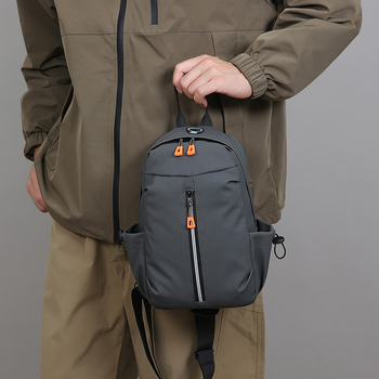 Muška torbica za prsni koš, crossbody stil, vodootporna PU, minimalistički luksuz, poliester podstava