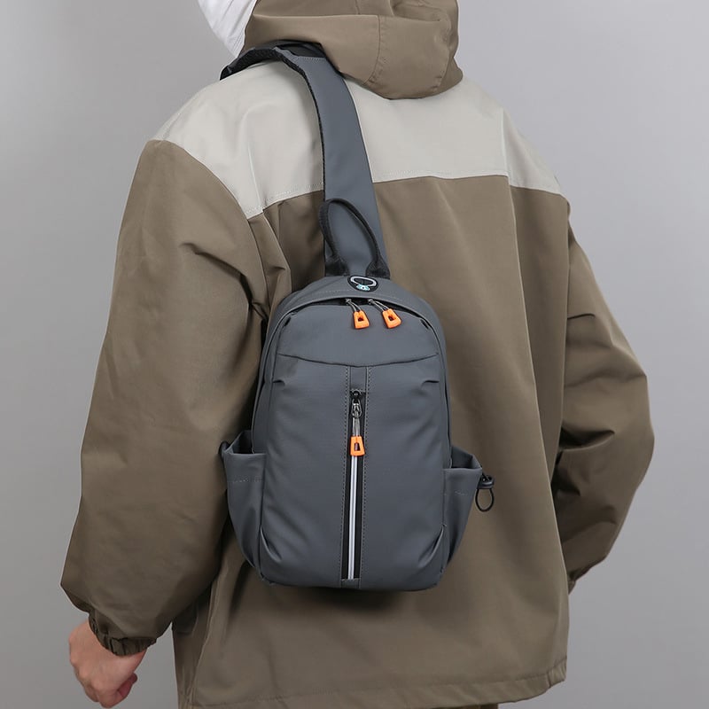 Muška torbica za prsni koš, crossbody stil, vodootporna PU, minimalistički luksuz, poliester podstava