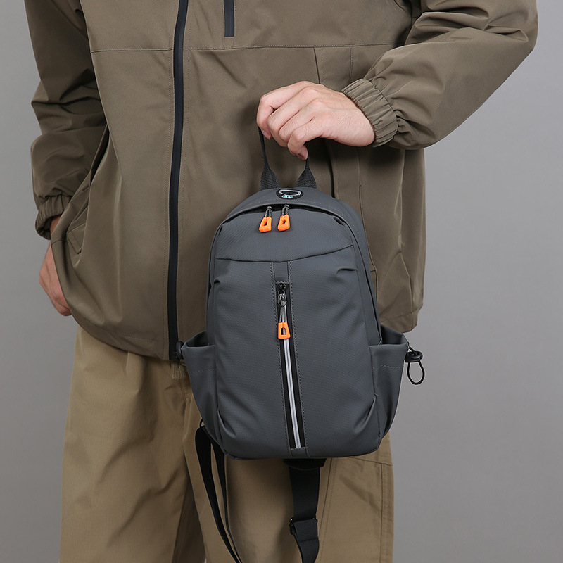 Muška torbica za prsni koš, crossbody stil, vodootporna PU, minimalistički luksuz, poliester podstava