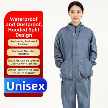 Split-típusú védőmunkaruha kőgyapot szigeteléssel, vízálló, lélegző, por- és olajálló