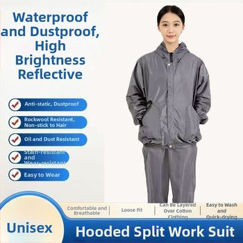 Split-típusú védőmunkaruha kőgyapot szigeteléssel, vízálló, lélegző, por- és olajálló