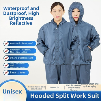 Split-típusú védőmunkaruha kőgyapot szigeteléssel, vízálló, lélegző, por- és olajálló