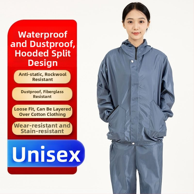 Split-típusú védőmunkaruha kőgyapot szigeteléssel, vízálló, lélegző, por- és olajálló