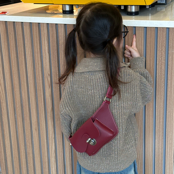 Unisex PU dječja kaišna torbica, retro crossbody novčanik za kovanice, bez podloge, prozračna, svakodnevna upotreba, za vrtić i osnovnu školu