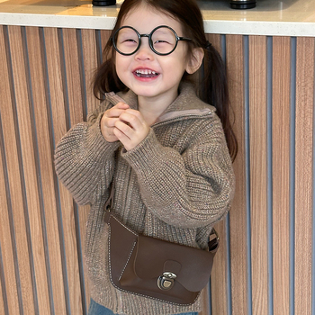 Unisex PU dječja kaišna torbica, retro crossbody novčanik za kovanice, bez podloge, prozračna, svakodnevna upotreba, za vrtić i osnovnu školu