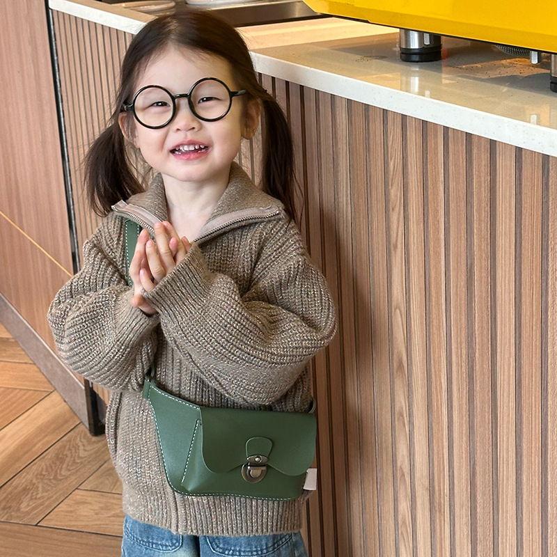 Unisex PU dječja kaišna torbica, retro crossbody novčanik za kovanice, bez podloge, prozračna, svakodnevna upotreba, za vrtić i osnovnu školu