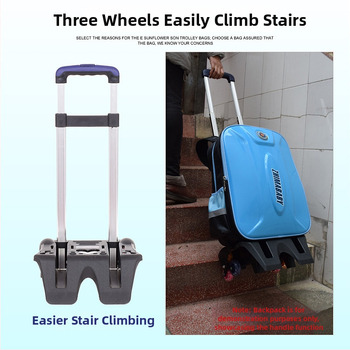 Rám na školskú tašku s ťahačom, skladací šesťkoliesový rám, BMX666 — nylon, dýchateľný, vodeodolný, proti krádeži