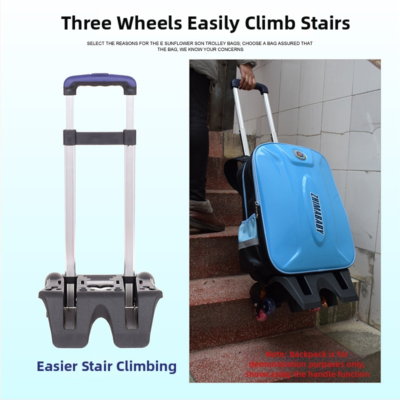 Rám na školskú tašku s ťahačom, skladací šesťkoliesový rám, BMX666 — nylon, dýchateľný, vodeodolný, proti krádeži