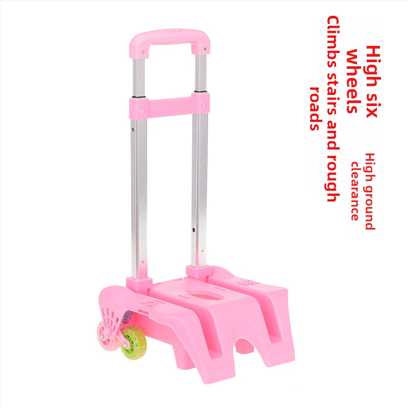 Rám na školskú tašku s ťahačom, skladací šesťkoliesový rám, BMX666 — nylon, dýchateľný, vodeodolný, proti krádeži