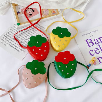 Dječja torbica Strawberry s lancem preko ramena za djevojčice, poliester, podstava od najlona, dizajn za olakšanje nošenja