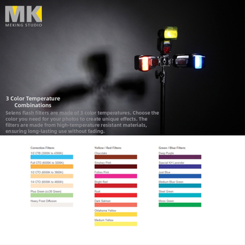 MK 696090 Студио светлина – алуминиева сплав, 103 г, комплект от 20 филтърни листа с рефлектор за гореща обувка