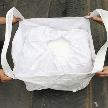 Teški ton-bag 500 kg s križnim dnom, ojačanim rubom, dvije karike za vješanje, stišćeni otvor