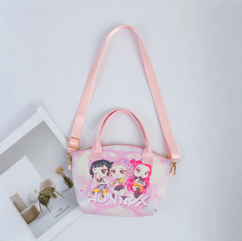 Kožna crossbody torbica za šminku s motivom anime cartoon — PU, prozračna, ultralako, sklopiva
