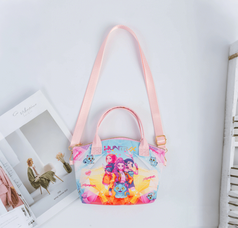 Kožna crossbody torbica za šminku s motivom anime cartoon — PU, prozračna, ultralako, sklopiva