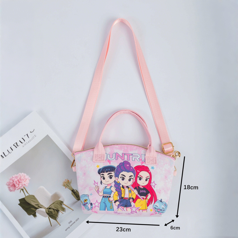 Kožna crossbody torbica za šminku s motivom anime cartoon — PU, prozračna, ultralako, sklopiva