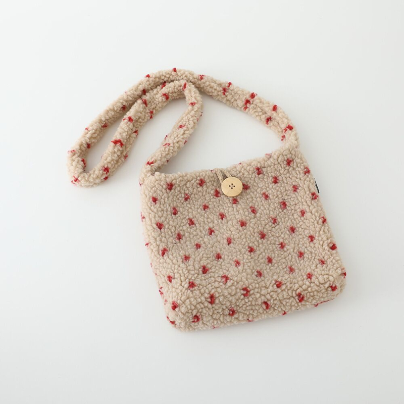 Torba preko ramena za učenike osnovne škole, plišani materijal, unisex, zimska sezona 2025