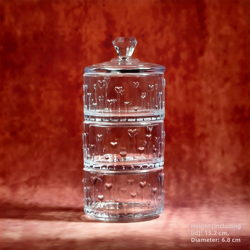 Ευρωπαϊκού στυλ γυάλινο βάζο αποθήκευσης με καπάκι για καραμέλες, αρωματικά κεριά, μπαχαρικά και κοσμήματα