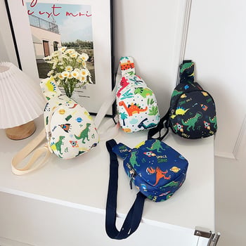 Dječja crossbody torba za vrtić s motivom dinosaura, najlon materijal, unisex, ultra lagana, proljeće 2025