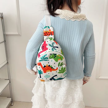 Dječja crossbody torba za vrtić s motivom dinosaura, najlon materijal, unisex, ultra lagana, proljeće 2025
