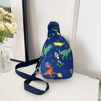 Dječja crossbody torba za vrtić s motivom dinosaura, najlon materijal, unisex, ultra lagana, proljeće 2025