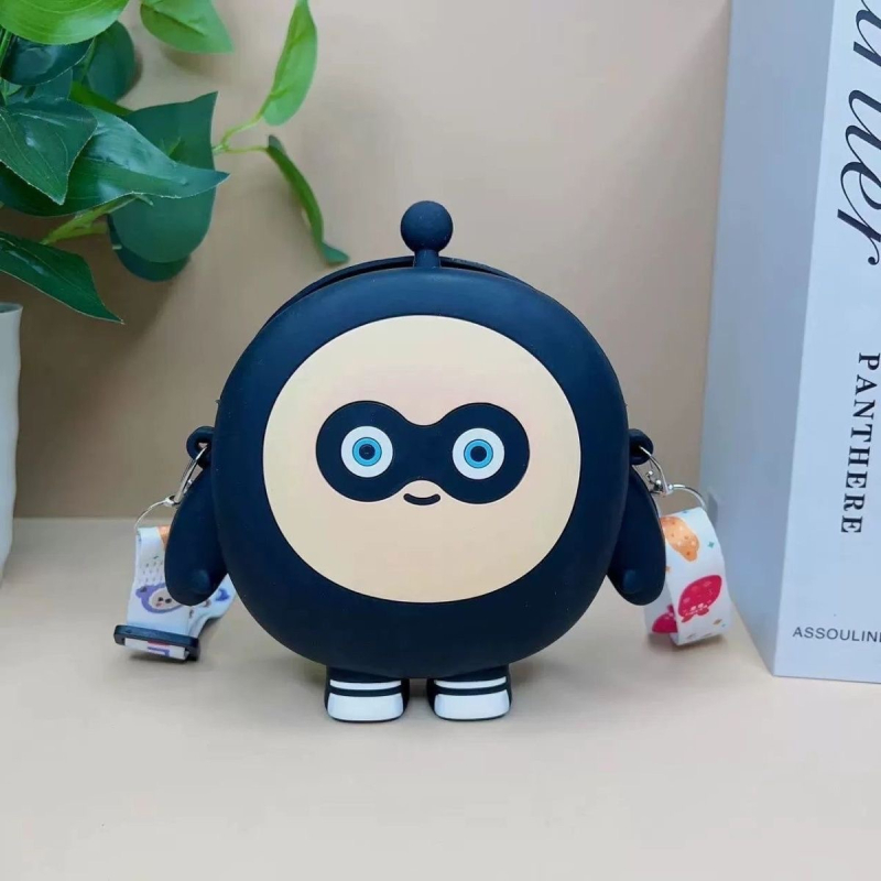 Silikonski novčanik za kovanice, mini crossbody torbica, jajast oblik, životinjski uzorak, bez podstavke, jesen 2023