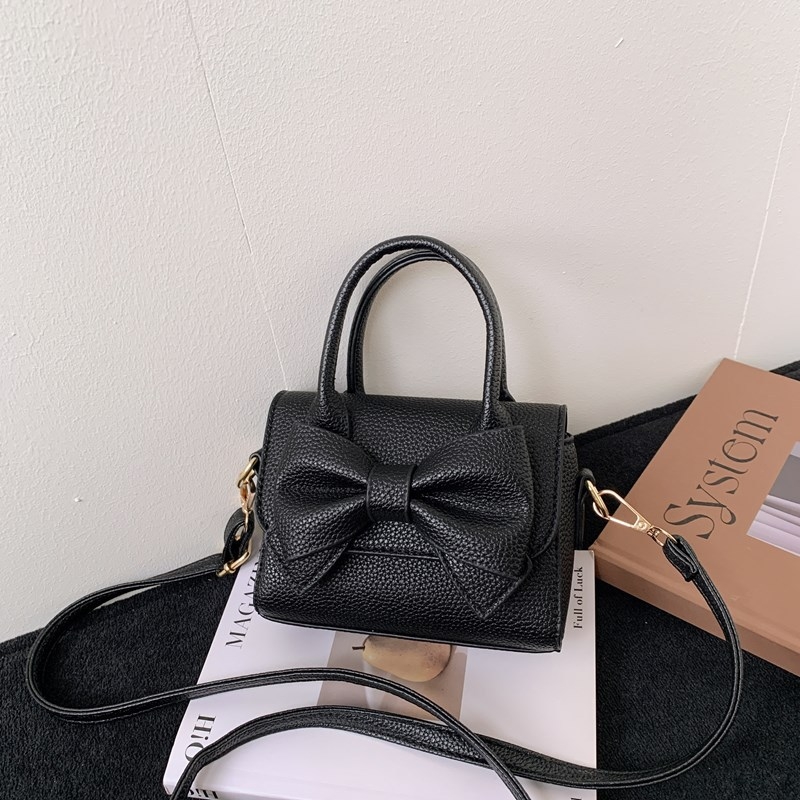 Dječja PU crossbody torba za djevojčice, s mašnicom, vodootporna, jednobojni dizajn, za dnevnu upotrebu učenicama osnovne škole