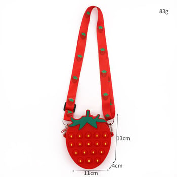 Unisex silikon crossbody torba za osnovnoškolce s motivima jagoda, ananas i avokado; bez podstave.