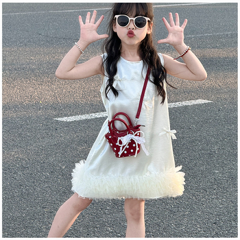 Детска мини чанта за рамо с точков принт – PU материал, дишаща и износоустойчива, подплата полиестер, за момичета в началното училище