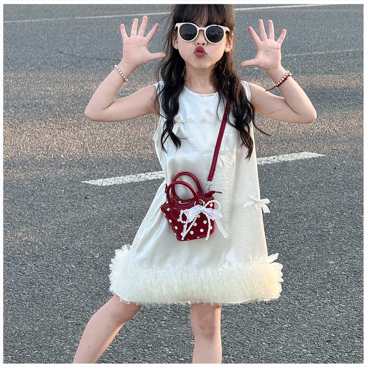 Детска мини чанта за рамо с точков принт – PU материал, дишаща и износоустойчива, подплата полиестер, за момичета в началното училище