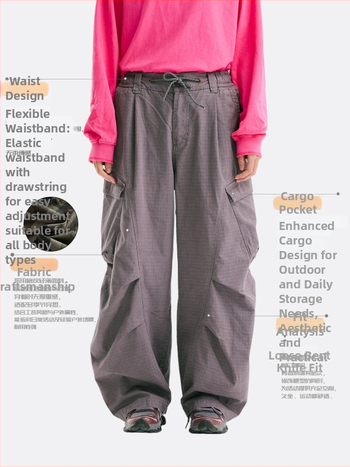 Унисекс бързосъхнещи панталони карго за разходки на открито и планински походи, камуфлажен принт, памучна материя, свободна талия с връзки