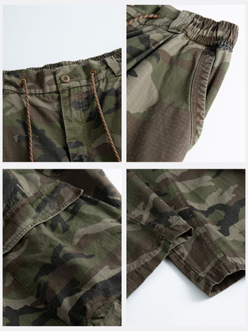 Унисекс бързосъхнещи панталони карго за разходки на открито и планински походи, камуфлажен принт, памучна материя, свободна талия с връзки