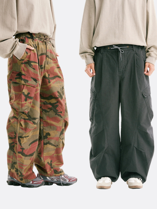 Унисекс бързосъхнещи панталони карго за разходки на открито и планински походи, камуфлажен принт, памучна материя, свободна талия с връзки