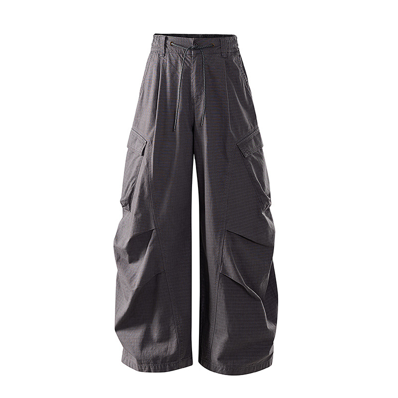 Унисекс бързосъхнещи панталони карго за разходки на открито и планински походи, камуфлажен принт, памучна материя, свободна талия с връзки