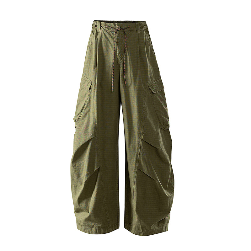 Унисекс бързосъхнещи панталони карго за разходки на открито и планински походи, камуфлажен принт, памучна материя, свободна талия с връзки