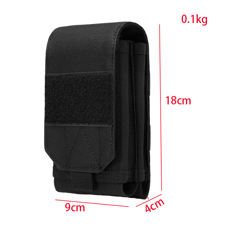 Τσάντα κινητού από Oxford ύφασμα, Velcro κλείσιμο, εσωτερική θήκη για κάρτες, κατακόρυφος τετράγωνος σχεδιασμός, unisex