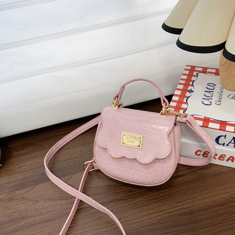 Dječja crossbody torbica za djevojčice – PU materijal, bez podstavke, jednobojna, jesen 2025, svjež i sladak stil