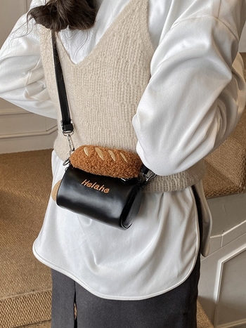 Dječja crossbody torba – retro stil, moderna i privlačna, PU materijal, podstava poliester, uzorak hot dog, za djevojčice osnovne škole