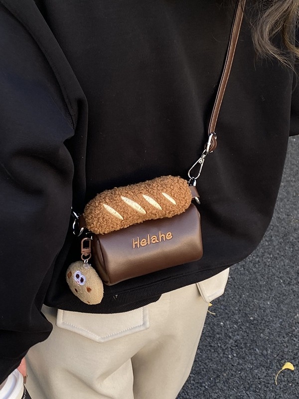 Dječja crossbody torba – retro stil, moderna i privlačna, PU materijal, podstava poliester, uzorak hot dog, za djevojčice osnovne škole