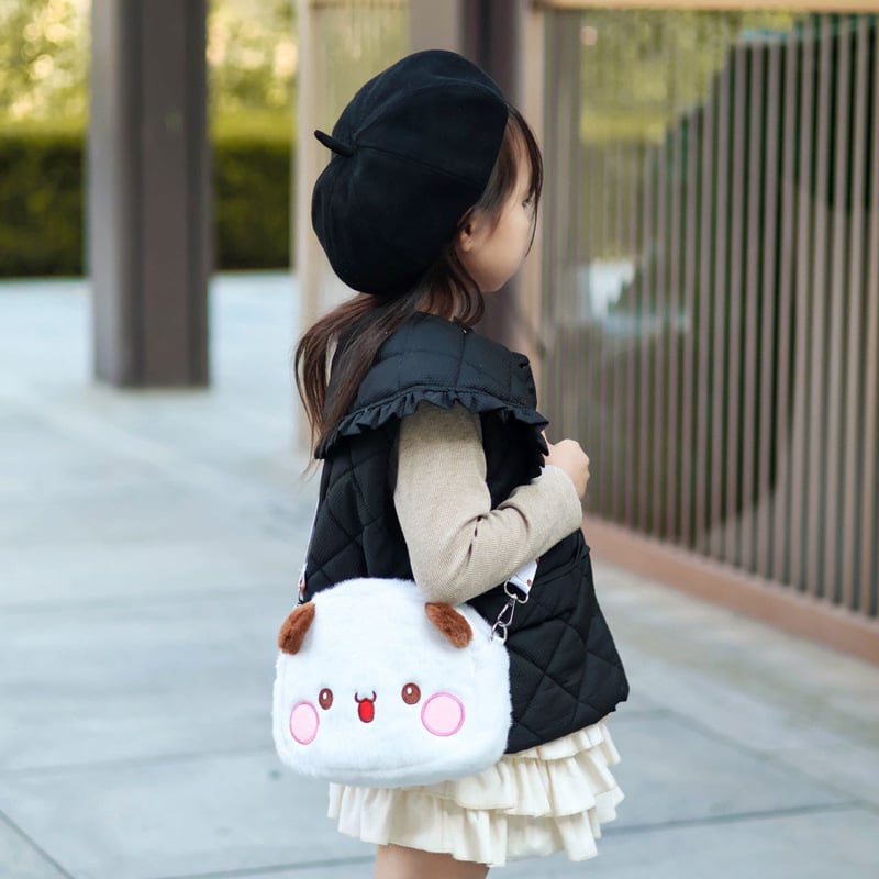 Pluš crossbody torba – slatki anime medvježđi uzorak, ultralak, olakšava nošenje, podstava od poliestera