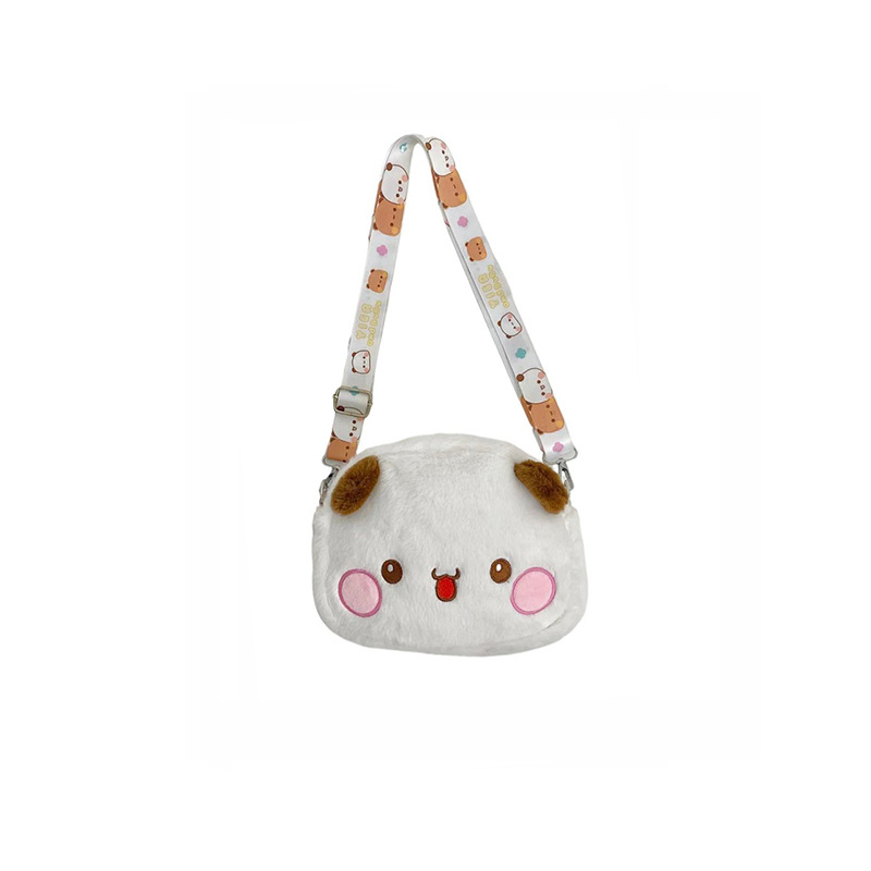 Pluš crossbody torba – slatki anime medvježđi uzorak, ultralak, olakšava nošenje, podstava od poliestera