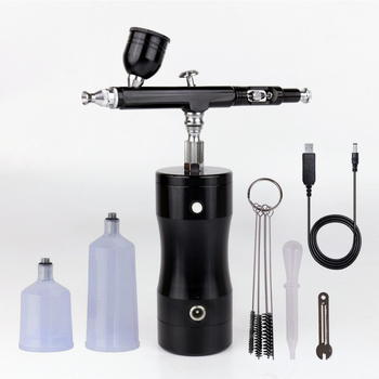 Kit aerograf din aluminiu cu pompă electrică pentru pictură Gundam – unelte de pulverizare pentru lucrări, presiune maximă 25, debit 8, distanță optimă de pulverizare 100, lățime duză 30