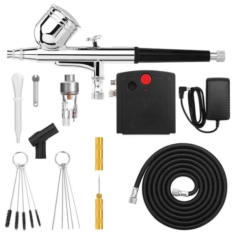 Modelni aerograf set s mini kompresorom za popravke automobila i namještaja, bojanje i umjetnost na noktima (Marka Ym; Napon 25V)