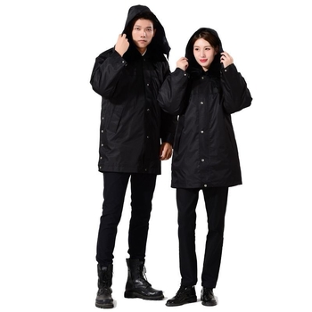 Дълго зимно ветроустойчиво палто с мултифункционални характеристики и отразителни детайли за работно облекло