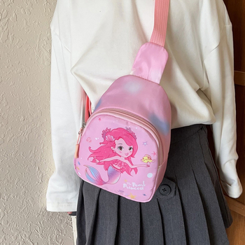 Dječja crossbody torba s printom duhovitog ponija, najlonsko tijelo, prozračna i otporna, proširiva kapacitet
