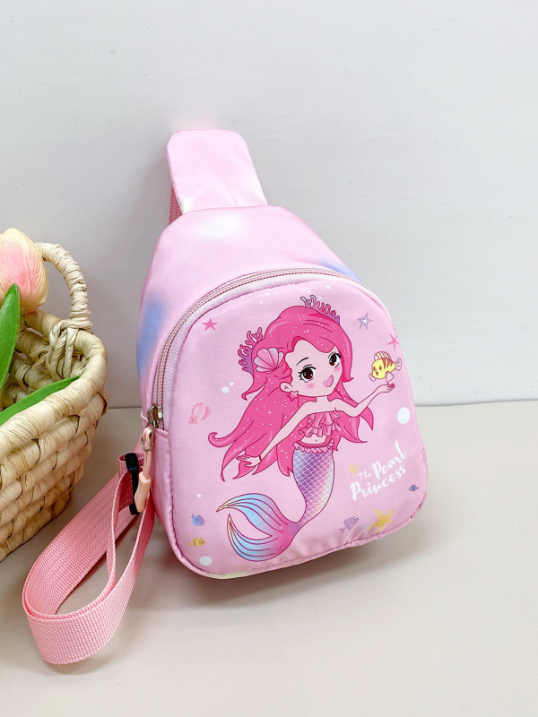 Dječja crossbody torba s printom duhovitog ponija, najlonsko tijelo, prozračna i otporna, proširiva kapacitet