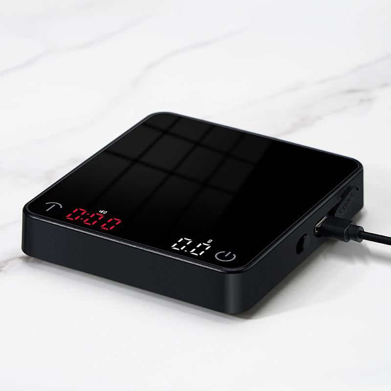 Kava vaga, model C500, elektronička kuhinjska vaga kapacitom do 2 kg, rezolucija 0,1 g (0,01 g do 500 g), punjiva litijska baterija, digitalni zaslon, višefunkcionalna