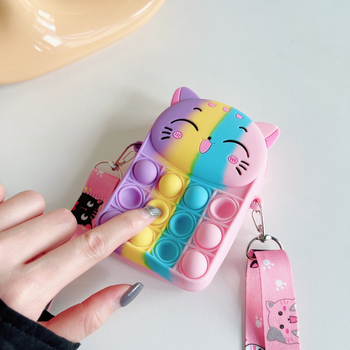 Detská silikónová crossbody peňaženka s logom – priedušná, nepremokavá, odolná voči opotrebeniu; dizajn s jedným skladom