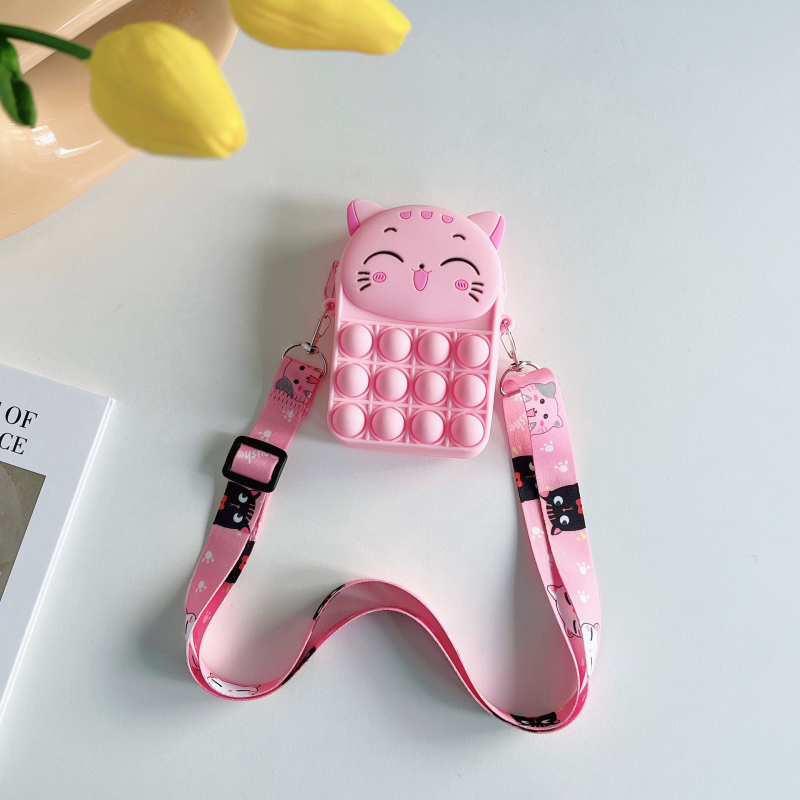 Detská silikónová crossbody peňaženka s logom – priedušná, nepremokavá, odolná voči opotrebeniu; dizajn s jedným skladom